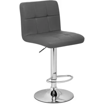 Стул барный Paskal металл/экокожа, хром/серый 43x53x89 см