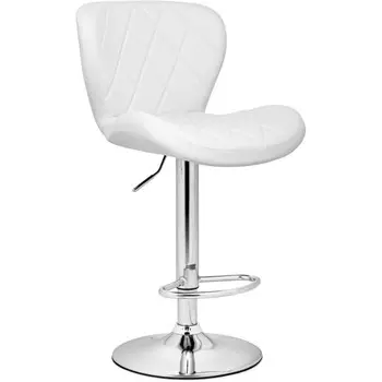 Стул барный Porch металл/экокожа, хром/белый 47x53x89 см
