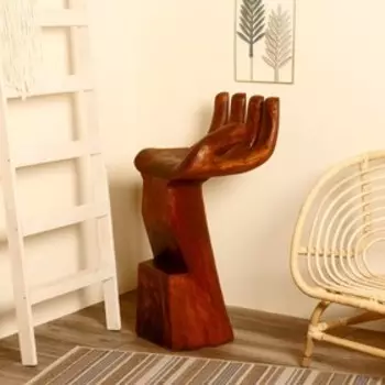 Стул барный "Рука" дерево суар 95 см