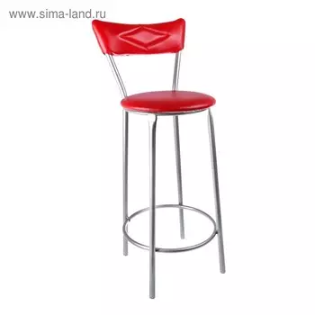 Стул барный «Клик Мебель», с мягкой спинкой, искусственная кожа, цвет красный