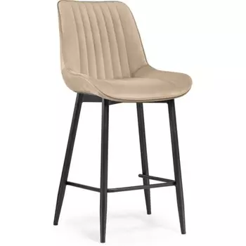 Стул барный Седа металл/велюр, черный/бежевый 49x57x102 см