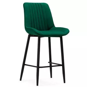 Стул барный Седа металл/велюр, черный/зеленый 49x57x102 см