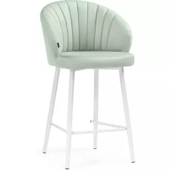 Стул барный Стул барный Бэнбу velutto 14 металл/велюр, белый/зеленый 55x56x97 см