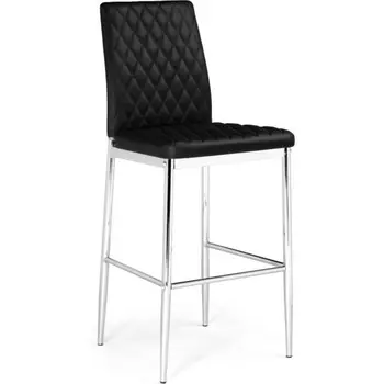 Стул барный Teon металл/экокожа, хром/черный 41x50x100 см
