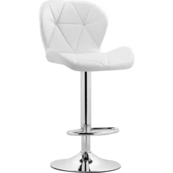 Стул барный Trio металл/экокожа, хром/белый 48x52x86 см