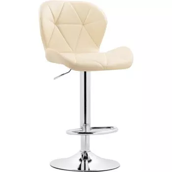 Стул барный Trio металл/экокожа, хром/бежевый 48x52x86 см