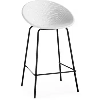 Стул барный Zeta металл/пластик, черный/белый 50x51x86 см