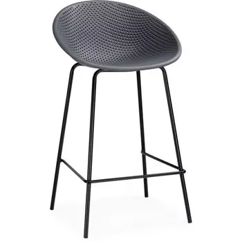 Стул барный Zeta металл/пластик, черный/серый 50x51x86 см