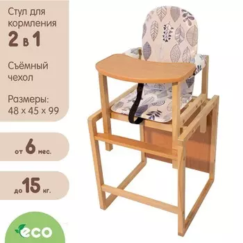 Стульчик для кормления "Бутуз плюс" Листочки, голубой СТД1526/03