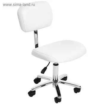 Стул для мастера ДЖОЙ, пятилучье, цвет белый