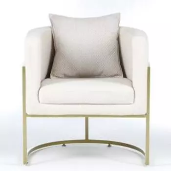 Стул – кресло «Грегор», цвет светло – бежевый/золотой