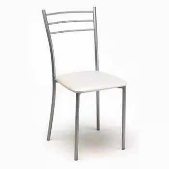 Стул для кухни Клик Мебель «Хлоя», искусственная кожа, цвет металлик/белый