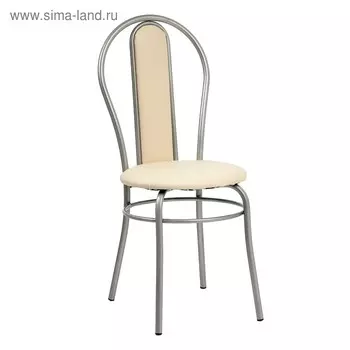 Стул для кухни Клик Мебель «Элегия Мягкий», искусственная кожа, цвет серебристый металлик/молочная рептилия