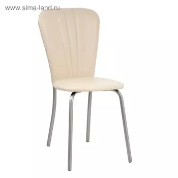Стул для кухни Клик Мебель «Кафе-2», серебристый металлик/молочная рептилия