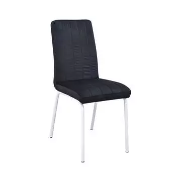 Стул «Кельн 2», каркас металл белый, ППУ 40 мм, велюр, цвет чёрный