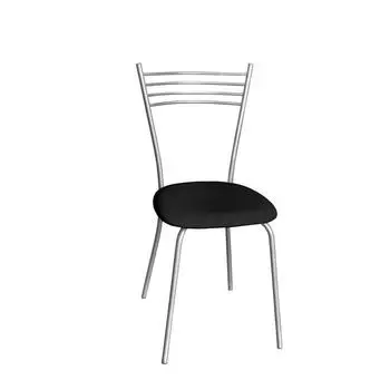 Стул «Котура», цвет ножек хром, цвет вставки чёрный
