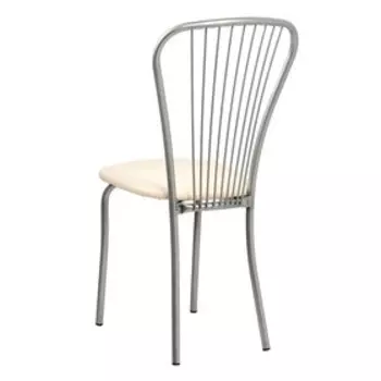 Стул для кухни «Клик Мебель. Лайт - 1», искусственная кожа, цвет, серебристый металлик/молочный