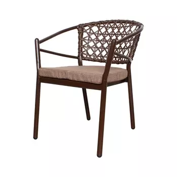 Стул «Латте» металлический, с подушкой, коричневый