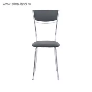 Стул Leset Татум, хром, экокожа черная