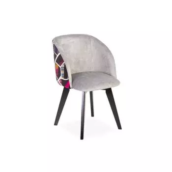 Стул Милли Аврора 18 серый велюр/ Стандарт массив Черное дерево