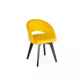 Стул Мирелла Аврора 09 желтый велюр/ Стандарт массив Черное дерево