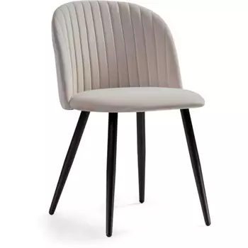 Стул на металлокаркасе Gabi 1 металл/велюр, черный/латте 50x54x78 см