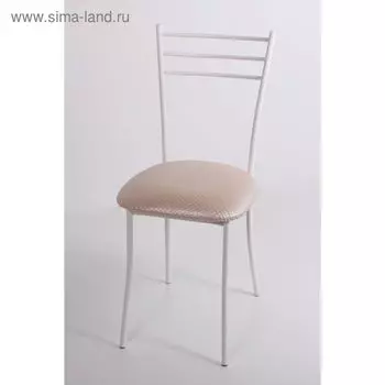 Стул на металлокаркасе Хлоя СТ белый/капитон бежевый