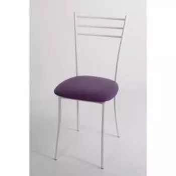 Стул на металлокаркасе Хлоя СТ белый/капитон фиолетовый