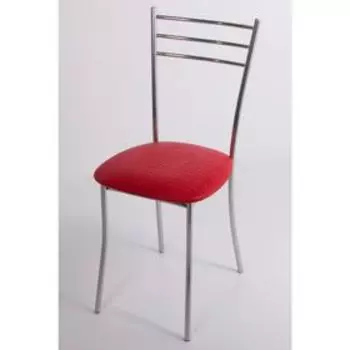 Стул на металлокаркасе Хлоя СТ хром люкс/крок красный мат