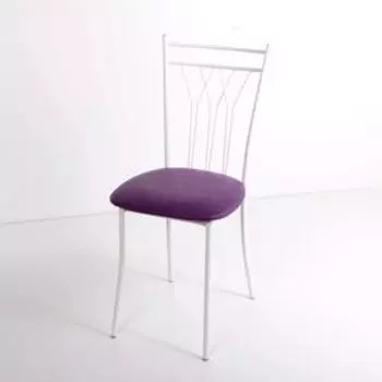 Стул на металлокаркасе Премьер СТ белый/капитон фиолетовый