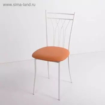 Стул на металлокаркасе Премьер СТ белый/оранжевый