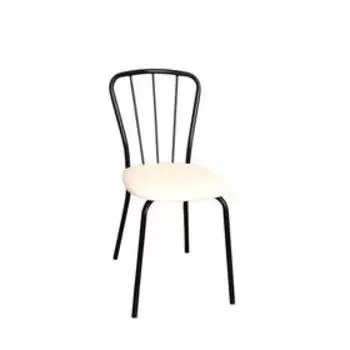 Стул «Нерон», цвет ножек чёрный, цвет вставки бежевый