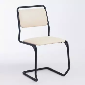 Стул офисный "Кинетик" Чёрный матовый/сливочный