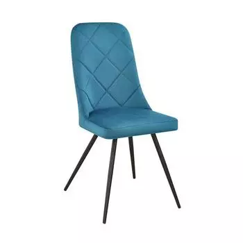 Стул «Орион», каркас металл чёрный, конус, велюр, цвет зелёный