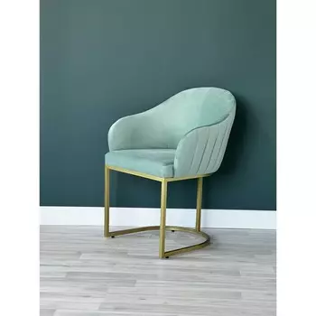 Стул «SHELL», 566383 см, цвет аквамарин, каркас золотой