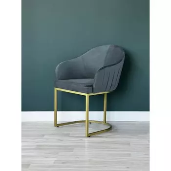 Стул «SHELL», 566383 см, цвет голубой, каркас золотой