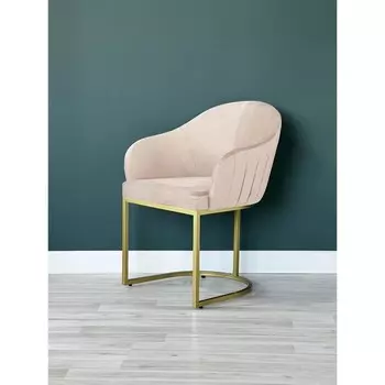 Стул «SHELL», 566383 см, цвет кремовый, каркас золотой