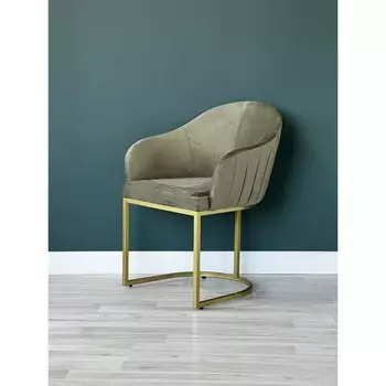 Стул «SHELL», 566383 см, цвет серый, каркас золотой