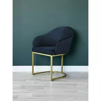 Стул «SHELL», 566383 см, цвет синий, каркас золотой