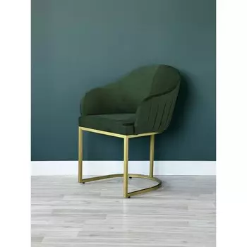 Стул «SHELL», 566383 см, цвет зеленый, каркас золотой