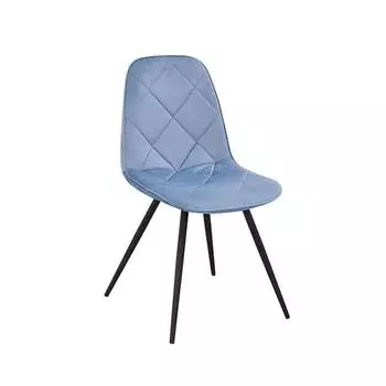 Стул «Сиена», каркас металл чёрный, конус, велюр, цвет голубой