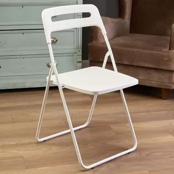 Стул пластиковый складной, на металлических ножках, цвет белый