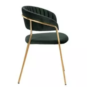 Стул Turin, 560 × 500 × 780 мм, цвет зелёный с золотыми ножками