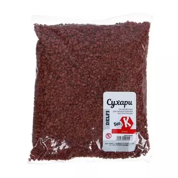 Сухарь DELFI панировочный, для зимней рыбалки, быстротонущий, красный, анис, 500 г