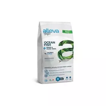 Сухой корм Alleva Holistic mini для щенков, океаническая рыба/конопля/алое вера, 2кг