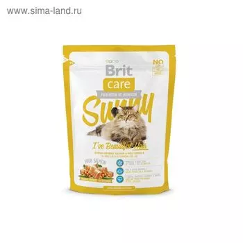 Сухой корм Brit Care Cat Sunny Beautiful Hair для кошек, уход за кожей и шерстью, 400 г
