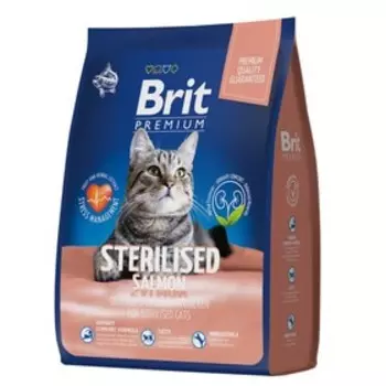 Сухой корм Brit Premium Cat Sterilized Salmon Chicken для стерил. кошек, лосось/курица, 2 кг 93838
