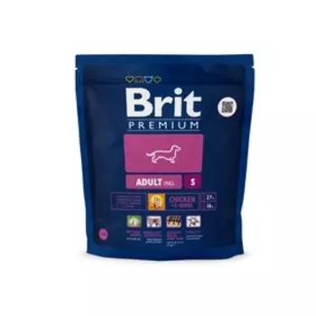 Сухой корм Brit Premium Dog Adult Small для собак мелких пород, курица, 1 кг