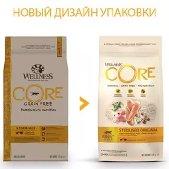 Сухой корм CORE для стерилизованных кошек, курица/индейка, 1,75 кг