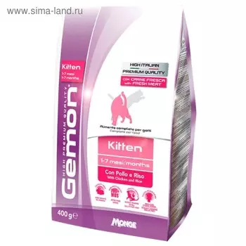 Сухой корм Gemon Cat для котят, с курицей и рисом, 400 г